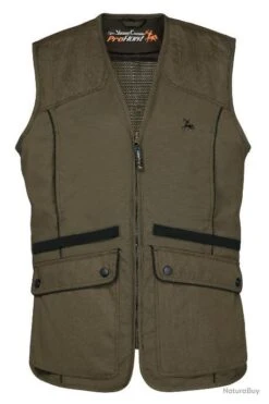 GILET DE CHASSE VERNEY CARRON PROHUNT GROUSE KAKI