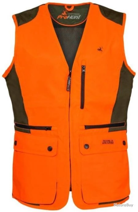 Gilet De Chasse ATTILA Kaki Orange VERNEY CARRON 1 Gilet De Chasse ATTILA Kaki Orange VERNEY CARRON