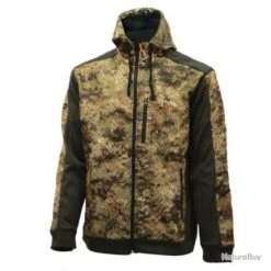 VESTE BLOUSON ZIPPÉ WOLF KAKI Pro Hunt Verney Carron Softshell