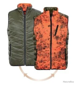 Gilet Matelassé Réversible ProHunt Léopard Kaki Snake Blaze