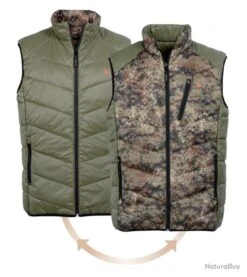 Gilet Matelassé Réversible ProHunt Léopard Kaki Snake Forest